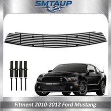 Billet Grille For 2010 2011 2012 Ford Mustang Front Bumper Black Grill Insert V6 picture