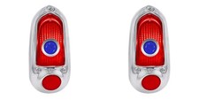 49 50 Chevy Passenger Car Stainless Steel 12V Blue Dot Tail Light Assembly Pair picture