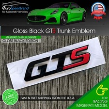 Maserati GTS Gloss Black RED S Emblem 3D Trunk Logo Badge OE Ghibli Quattroporte picture