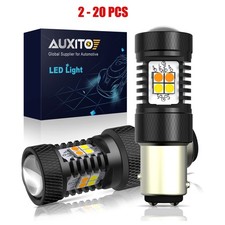 2-20X Color Dual LED 1157 White/Amber DRL Signal Switchback Light Tail Turn Bulb picture