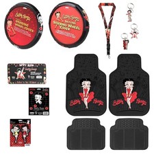 Betty Boop Rubber Floor Mats & License Frame Decal Steer Cover Key Chain Gift picture