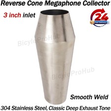 3 in Megaphone Stainless Reverse Cone Megaphone Collector for Motorcycle Exhaust picture