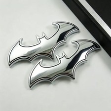 2pcs 3D Metal Bat Shape Car Emblem Badge Sticker Decal, Silver picture