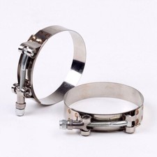 2PC 35mm-40mm 301 Stainless Steel T-Bolt Clamp For ID:1-1/8