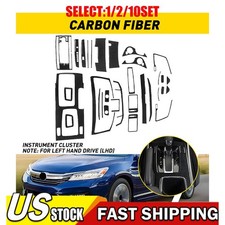 31x Carbon Fiber Full Inner Dash Kit Cover Trim For Honda 13-16 17 Accord 1~10X picture