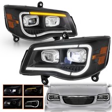 Pair LED Projecotor Headlights W/Sequential  For 2011-2019 Dodge Grand Caravan  picture