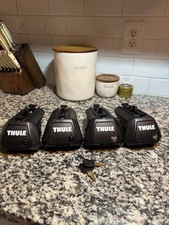 Thule 450 CrossRoad Roof Rack Feet Set of 4 Raised Rails Locks Keys picture