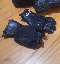 A Stars SP-2 V2 Gloves - Black/White-L- Excellent Condition  Motorcycle Armor  picture