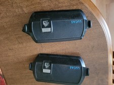 PAIR OF Original LUCAS SQUARE FRONT FOG / SPOT LIGHT COVERS & STRAPS picture