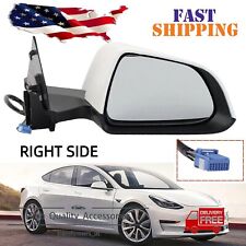 White Right Passenger Side Mirror Heated Power Fold For Tesla Model 3 2017-2023 picture