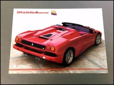 1996 Lamborghini Diablo Roadster Original 1-page Car Brochure Leaflet Spec Card picture