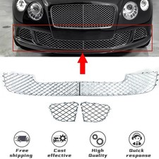 Fits For Bentley Continental Gt Gtc 2012-15 4PCS Chrome Bumper Lower Mesh Grille picture