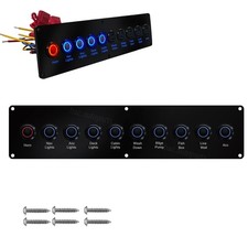 Heavy-Duty 10Gang Marine Switch Panel 12V Waterproof LED Push Switch for Boat RV picture