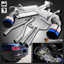 Fit 2010-2015 Chevy Camaro 3.6L V6 Burnt Tip Dual Catback Exhaust Muffler System picture