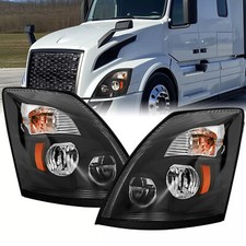 For 2004-2017 2018 Volvo VNL VNX LED Headlights Headlamps Black  Left&Right DOT picture