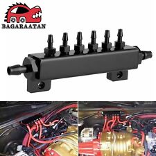 6 Port Vacuum Block Intake Manifold for Gas Fuel Wastegate Turbo Boost Black picture