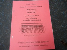 INTERNATIONAL HARVESTER  MCCORMICK M GRAIN DRILL OPERATING  MANUAL picture