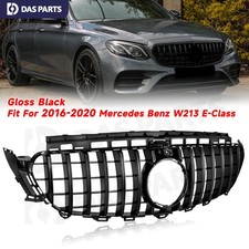 Gloss Black GT R Grille W/ CAMERA HOLE For Mercedes Benz W213 E-CLASS 2016-2020 picture
