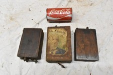 3 Antique Vintage Model T Ford Wood Ignition Buzz Box Coils 1 Brass Top picture