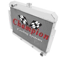 4 Row Aluminum KR Champion Radiator For 70 -85 Jeep CJ Series Chevy Hose Fitting picture