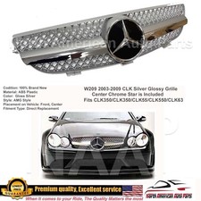 W209 03-09 CLK Silver Glossy Grille Star CLK320 CLK55 CLK500 Chrome 2004 2005 picture