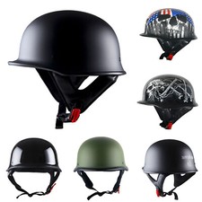 DOT 1Storm Motorcycle Half Face Helmet Mopeds Scooter Novelty German Matt Black picture