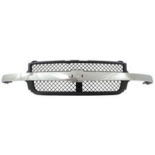 Grille Assembly Black with Chrome Center Bar For 2001-02 Silverado 2500 HD 3500 picture