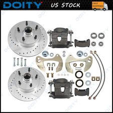 For 1955-57/59-64 Chevy Full-size Car New Front Brake Kit Deluxe Drilled/Slotted picture
