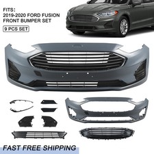 Front Bumper Cover Grille Set 9Pcs Fits 2019 2020 Ford Fusion Complete Assembly picture