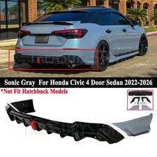 For Honda Civic Sedan 22-26 Yofer V2 Style Rear Diffuser &Sonic Gray Corner Spat picture