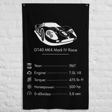 GT40 MK4 Mark IV Race 1967 Car Silhouette Flag 3x5 ft Garage Banner Wall Decor picture