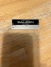RARE SALEEN TROY MI ENGINE BAY PLAQUE UNSTAMPED SSV FORD GT S281 S302 MUSTANG picture