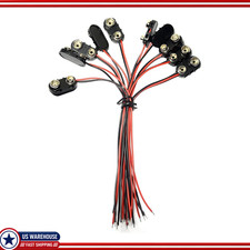 9V Battery Clip Connector, Pack 10, Wire and Hard Buckle Plastic Housing picture