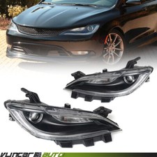 2P For Chrysler 200 2015-2017 Black Trim w/ LED DRL Halogen Headlights Headlamps picture