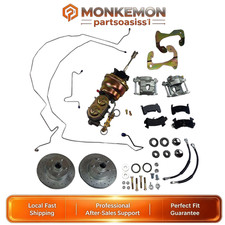 FOR 1959-1964  CHEVROLET FRONT POWER DISC BRAKE CONVERSION KIT DRILLED ROTORS picture