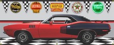 1971 Plymouth Hemi Cuda Red Billboard Vinyl Top (327) Garage Banner. Two Sizes picture