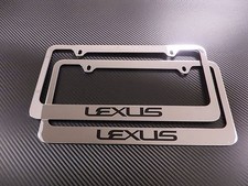 (2pcs) Brand New LEXUS text chromed Plastic license plate frame picture