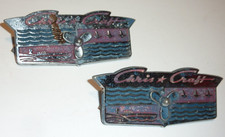 Vintage 1950s 60s Chris Craft Boat Dash Propeller Emblems Original Pair OEM picture