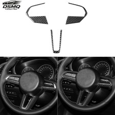 3Pcs Real Carbon Fiber Dashboard Steering Wheel Cover For Mazda 3 Axela 2019-26 picture