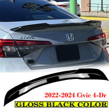 For 2022 23 2024 Honda Civic 4Dr Si Factory Style Trunk Spoiler Wing GLOSS BLACK picture