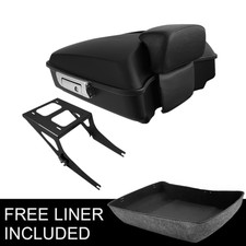 Matte Chopped Trunk Backrest 2 Up Mount Fit For Harley Softail Fat Boy 2008-2017 picture