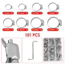 101X Adjustable Hose Clamps Worm Gear Stainless Steel Clamp Assortment 8 Sizes picture