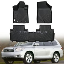 TPE 3D Model Floor Mats Liners 3PCS For 2008-2013 Toyota Highlander All-Weather picture
