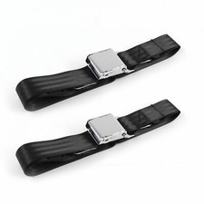 JP CJ/DJ 1971 - 1986  Airplane 2pt Black Lap Bucket Seat Belt Kit - 2 Belts  picture