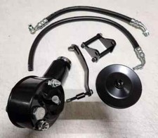 1958 to 1964 Chevy Impala Black Power Steering Pump Upgrade Kit + Pulley & Hoses picture