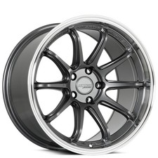 18x9.5/18x10.5 Katana Racing Wheels HR06 Gloss Gunmetal Machined Lip Rims (4pcs) picture