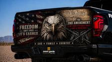 2nd Amendment Freedom Isn't Free Eagle Graphics Tailgate Vinyl Decal Wrap picture