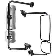 Pair Chrome Mirrors Heated w/Arm For 2003-2016 Freightliner M2 Left+Right Side picture