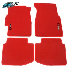 Red Nylon Floor Mats For 96-00 Honda Civic Carpet W/ Emblem picture