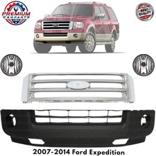Front Bumper Cover Fascia & Grille Assembly Kit For 2007-2014 Ford Expedition picture